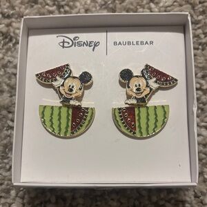 NWT Disney X BaubleBar Mickey Mouse Watermelon Earrings